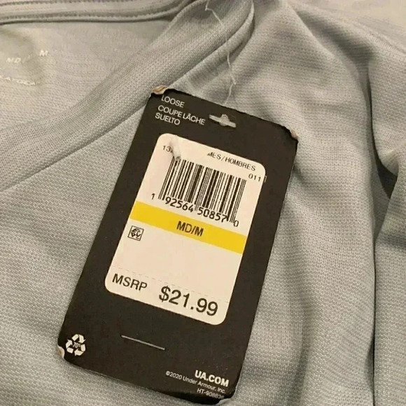 Men's UA Velocity V-neck Short Sleeve - Gray - Picture 3 of 3